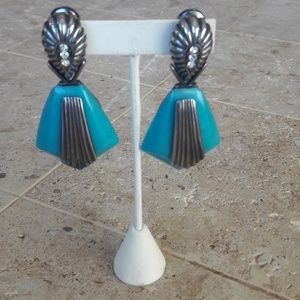 Blue Pendant Earrings